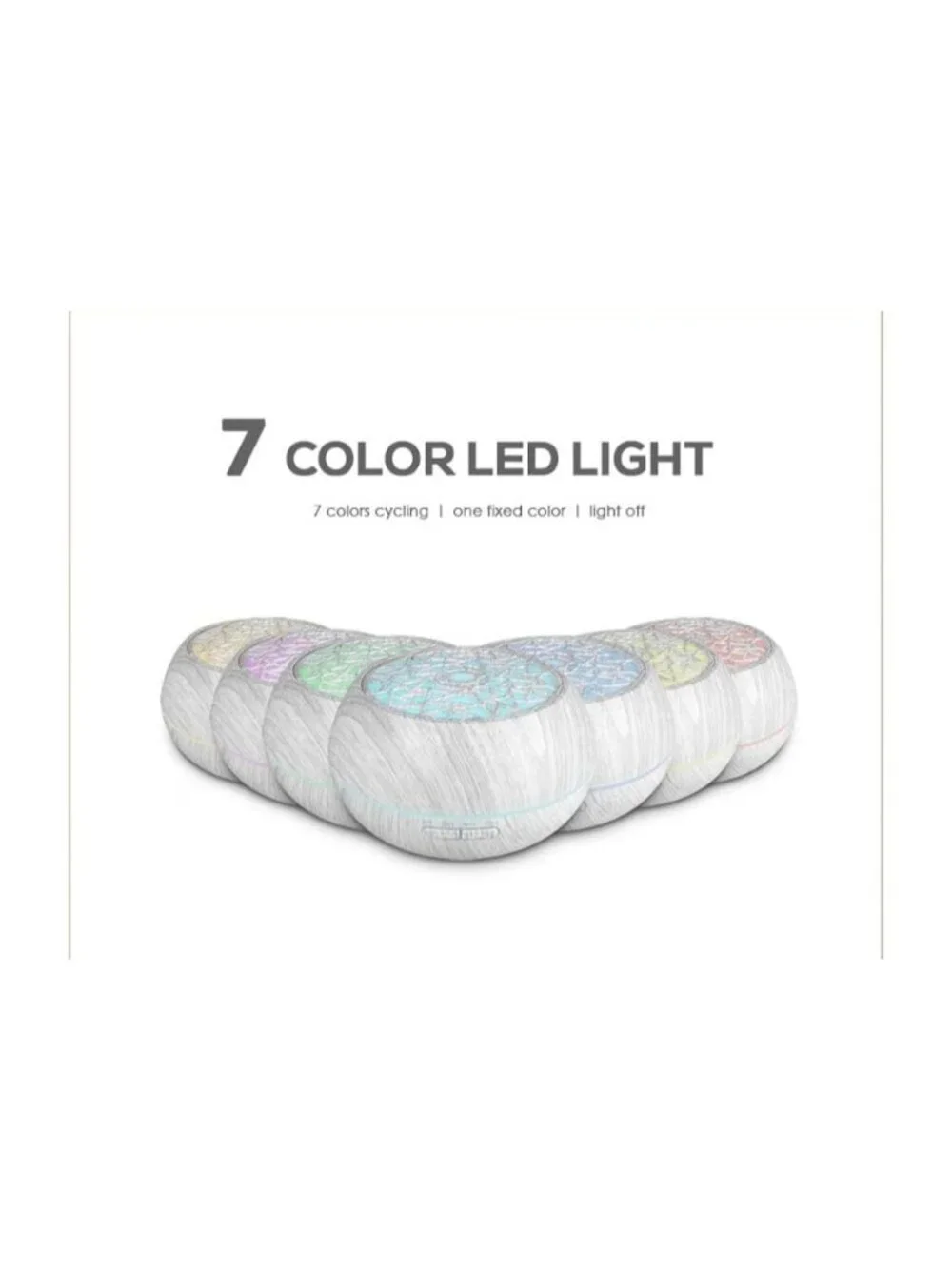 Essential Oil Diffuser Timer 7-Color LED Night Light Remote Control Auto-Off